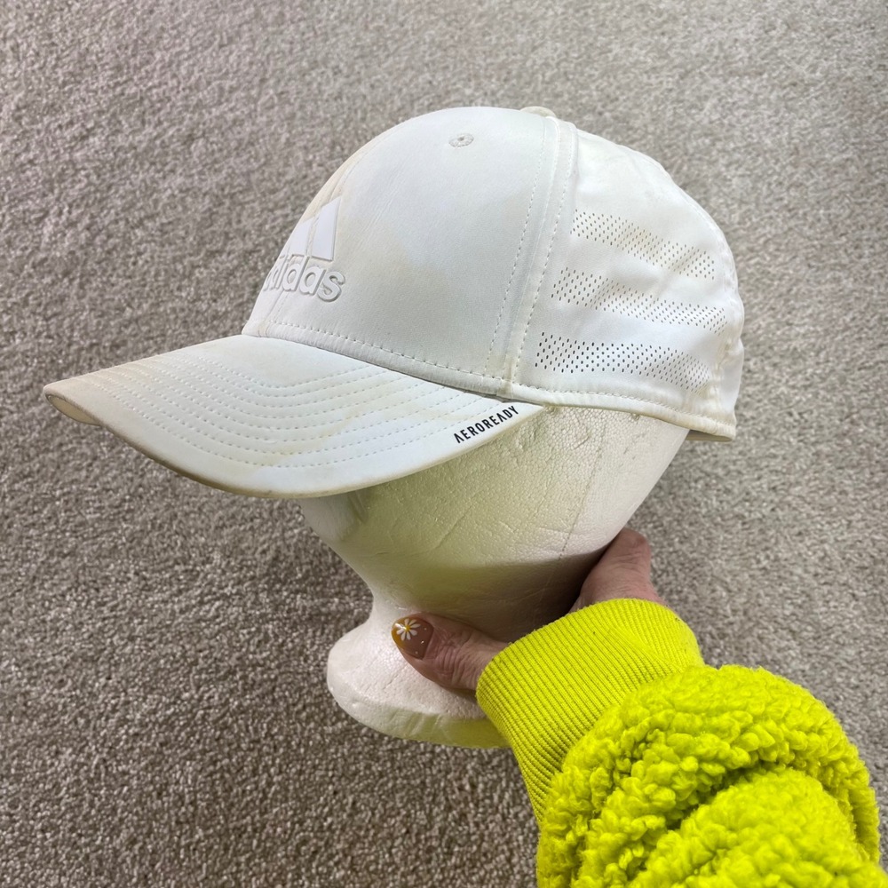 Adidas Aeroready A-Flex‎ Hat Mens L/XL White Perforated Performance Baseball Cap
